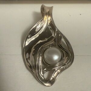 Designer Hagit Gorali Silver 925 Israel Vintage Pendant with Pearl stunner NWT ✨